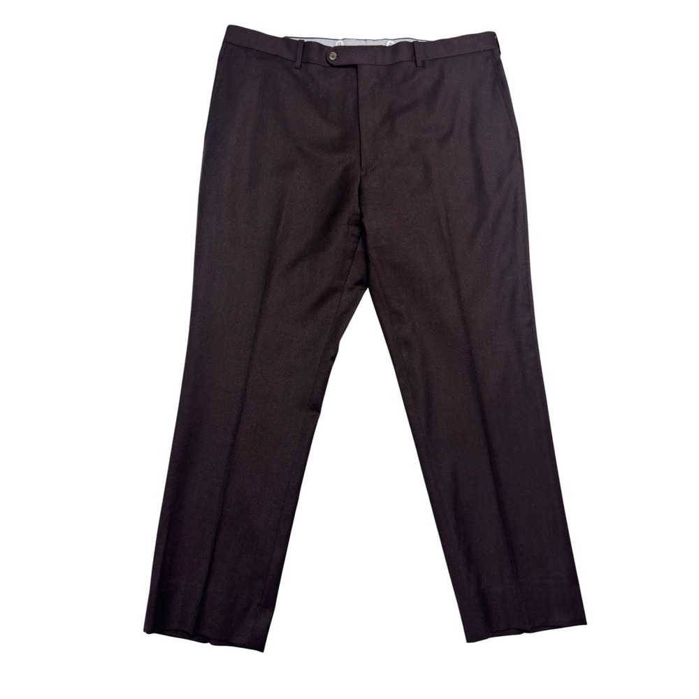JB Britches Italy 42x32 Burgundy Flannel Wool Dress Suit Pants Trousers Torino
